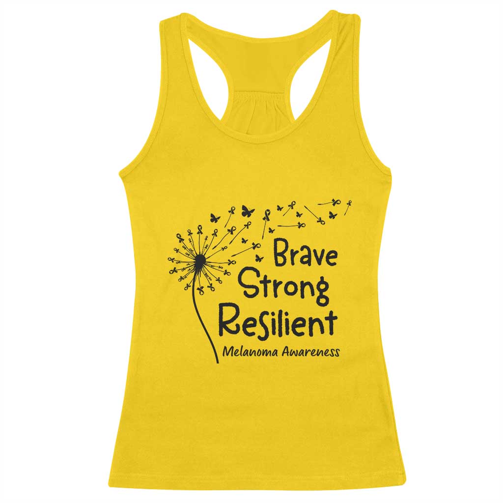 Brave Strong Resilient Racerback Tank Top Melanoma Warrior Dandelion Gift TS12 Daisy Print Your Wear
