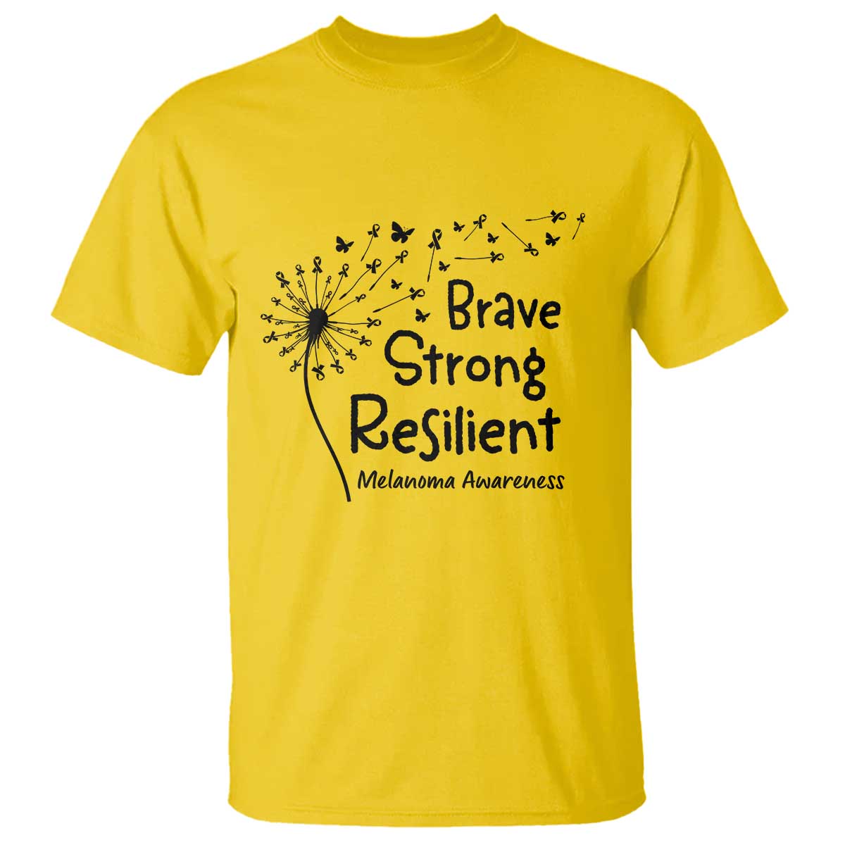 Brave Strong Resilient T Shirt Melanoma Warrior Dandelion Gift TS12 Daisy Print Your Wear