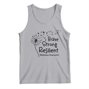 Brave Strong Resilient Tank Top Melanoma Warrior Dandelion Gift TS12 Athletic Heather Print Your Wear