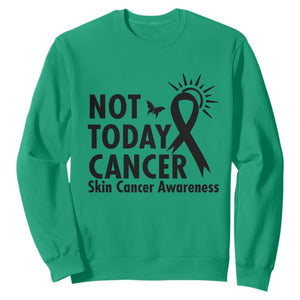Melanoma Awareness Skin Cancer Warrior Sweatshirt Not Today Cancer TS12 Irish Green Print Your Wear