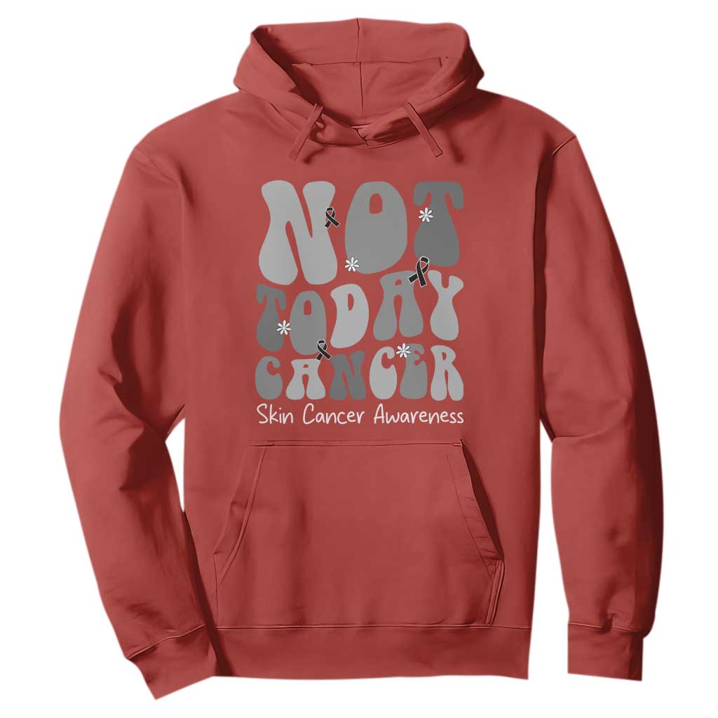 Not Today Melanoma Warrior Skeleton Cancer Fighter Hoodie TS12 Red Print Your Wear