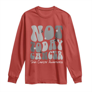 Not Today Melanoma Warrior Skeleton Cancer Fighter Long Sleeve Shirt TS12 Red Print Your Wear