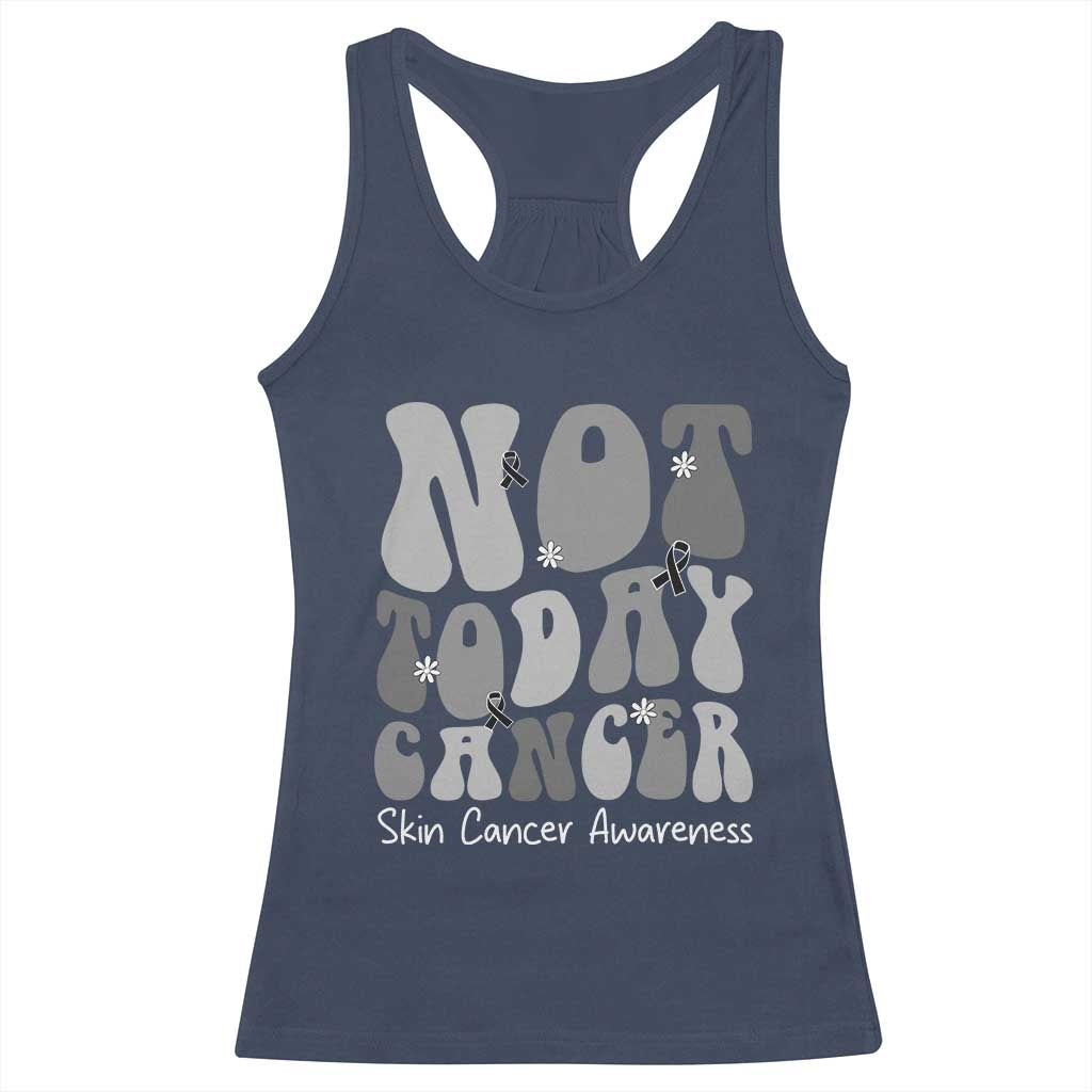 Not Today Melanoma Warrior Skeleton Cancer Fighter Racerback Tank Top TS12 Navy Print Your Wear