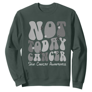 Not Today Melanoma Warrior Skeleton Cancer Fighter Sweatshirt TS12 Dark Forest Green Print Your Wear
