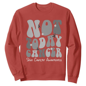 Not Today Melanoma Warrior Skeleton Cancer Fighter Sweatshirt TS12 Red Print Your Wear