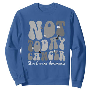 Not Today Melanoma Warrior Skeleton Cancer Fighter Sweatshirt TS12 Royal Blue Print Your Wear