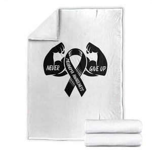 Melanoma Awareness Warrior Throw Blanket Never Give Up TS12 White Print Your Wear