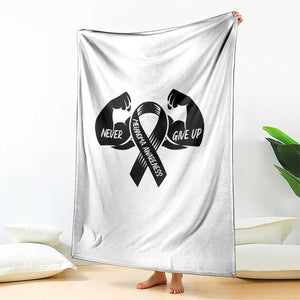 Melanoma Awareness Warrior Throw Blanket Never Give Up TS12 Print Your Wear