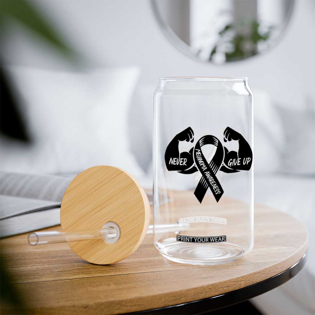 Melanoma Awareness Warrior Glass Can Never Give Up TS12 Print Your Wear