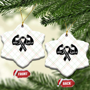 Melanoma Awareness Warrior Ceramic Ornament Never Give Up TS12 Print Your Wear