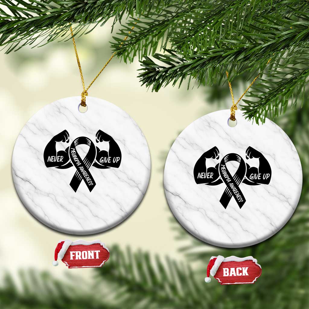 Melanoma Awareness Warrior Ceramic Ornament Never Give Up TS12 1pc White Marble Print Your Wear