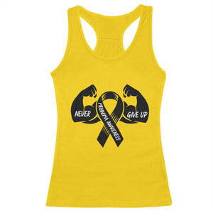 Melanoma Awareness Warrior Racerback Tank Top Never Give Up TS12 Daisy Print Your Wear