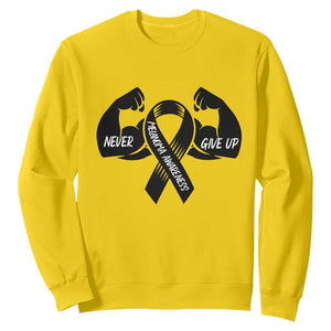 Melanoma Awareness Warrior Sweatshirt Never Give Up TS12 Daisy Print Your Wear