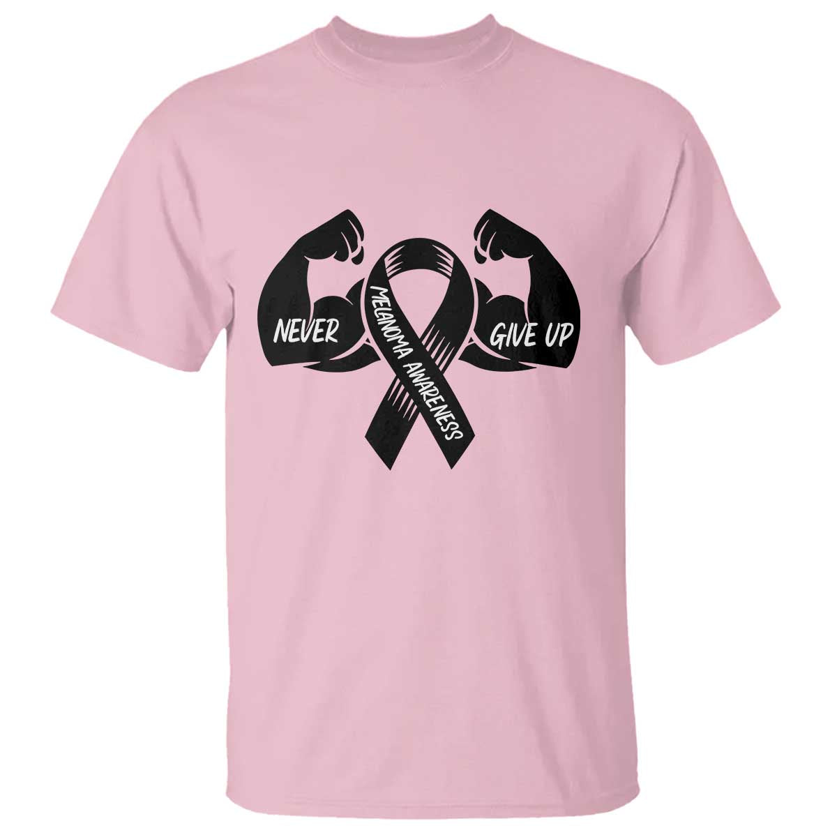 Melanoma Awareness Warrior T Shirt Never Give Up TS12 Light Pink Print Your Wear