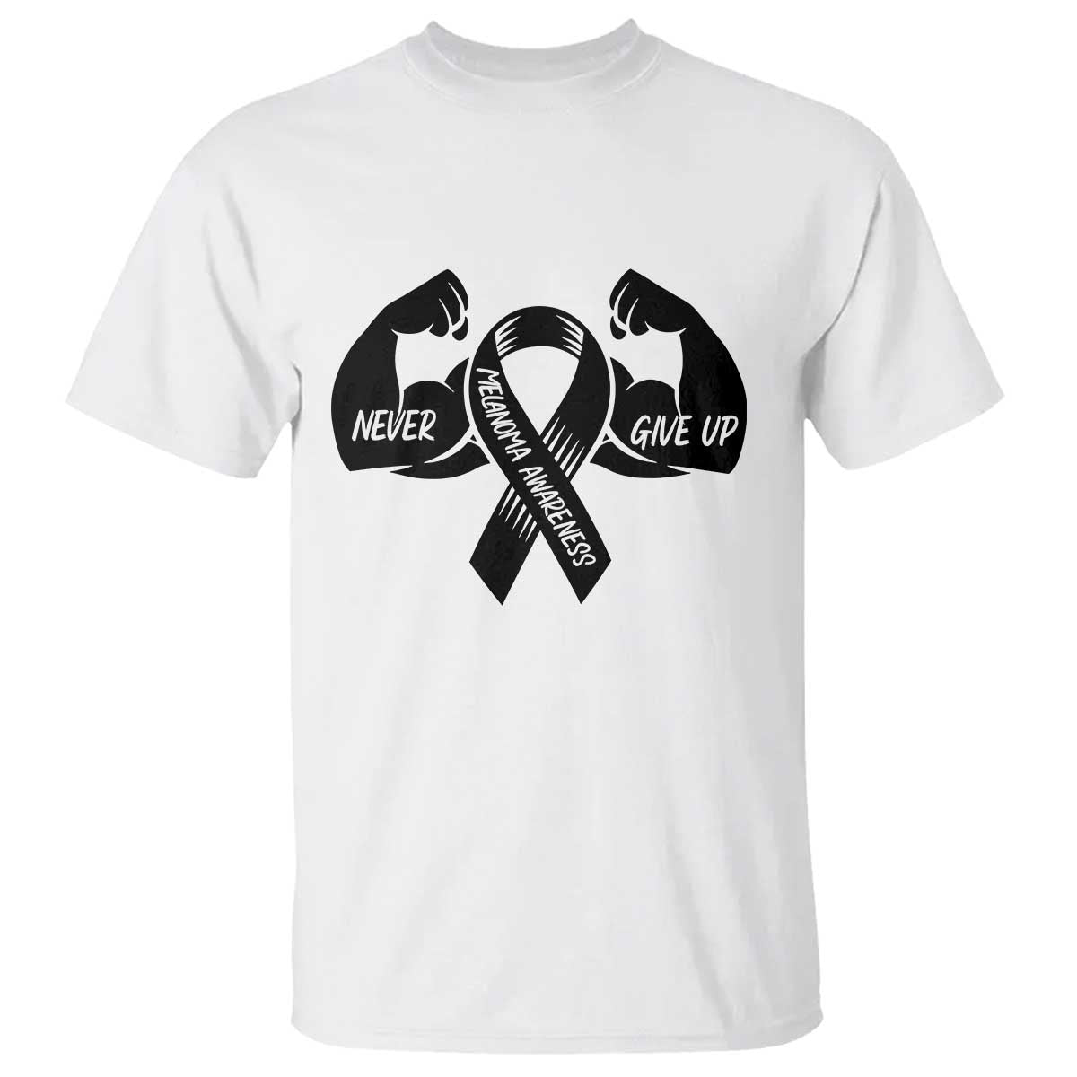 Melanoma Awareness Warrior T Shirt Never Give Up TS12 White Print Your Wear