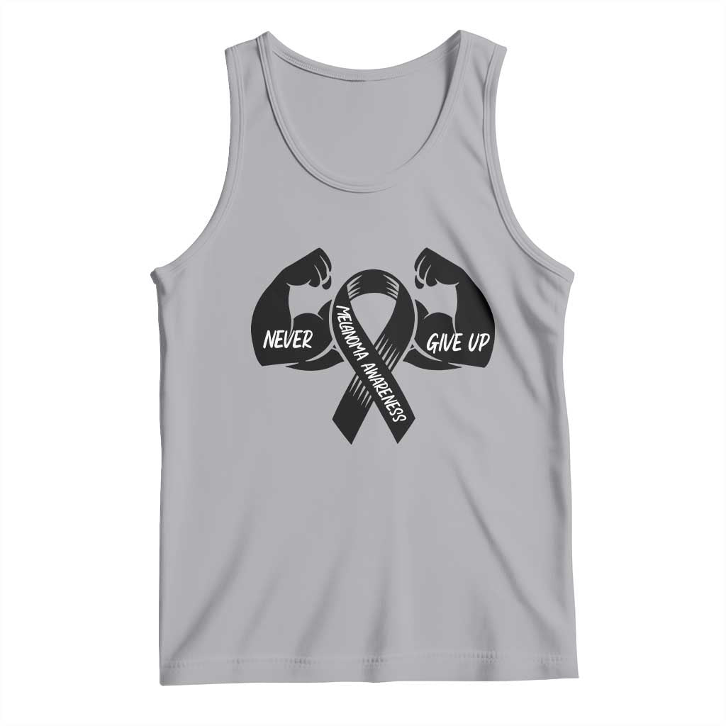 Melanoma Awareness Warrior Tank Top Never Give Up TS12 Athletic Heather Print Your Wear