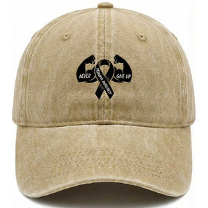 Melanoma Awareness Warrior Washed Cotton Baseball Cap Never Give Up TS12 Print Your Wear