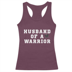 Husband Of A Warrior Racerback Tank Top Melanoma Awareness Wife Support TS12 Maroon Print Your Wear