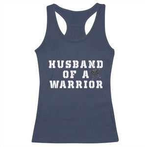 Husband Of A Warrior Racerback Tank Top Melanoma Awareness Wife Support TS12 Navy Print Your Wear