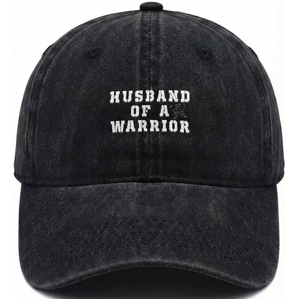Husband Of A Warrior Washed Cotton Baseball Cap Melanoma Awareness Wife Support TS12 Print Your Wear