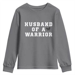 Husband Of A Warrior Youth Sweatshirt Melanoma Awareness Wife Support TS12 Charcoal Print Your Wear