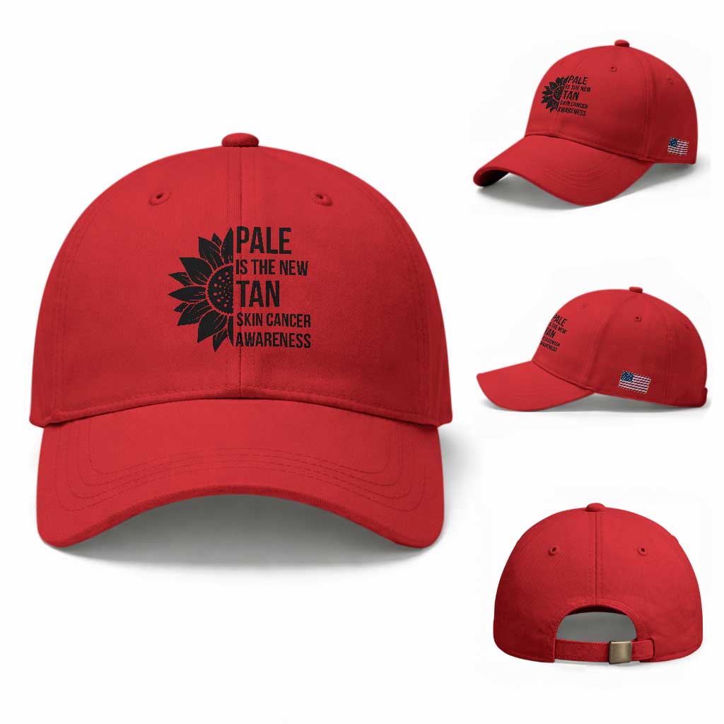 Skin Cancer Survivor Warrior Baseball Cap Pale Is The New Tan TS12 Baseball Cap Universal Fit Red Print Your Wear