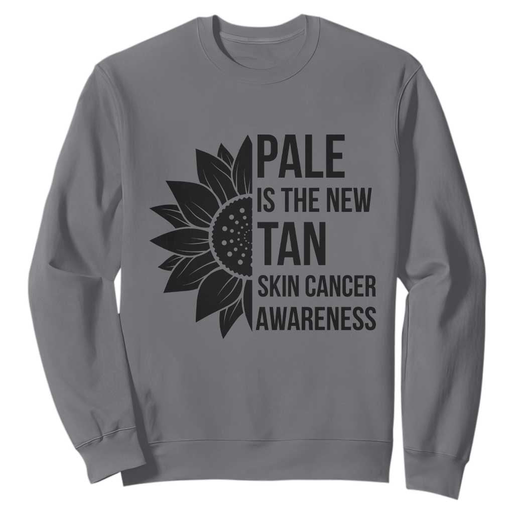 Skin Cancer Survivor Warrior Sweatshirt Pale Is The New Tan TS12 Charcoal Print Your Wear