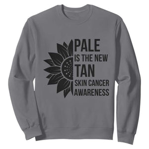 Skin Cancer Survivor Warrior Sweatshirt Pale Is The New Tan TS12 Charcoal Print Your Wear