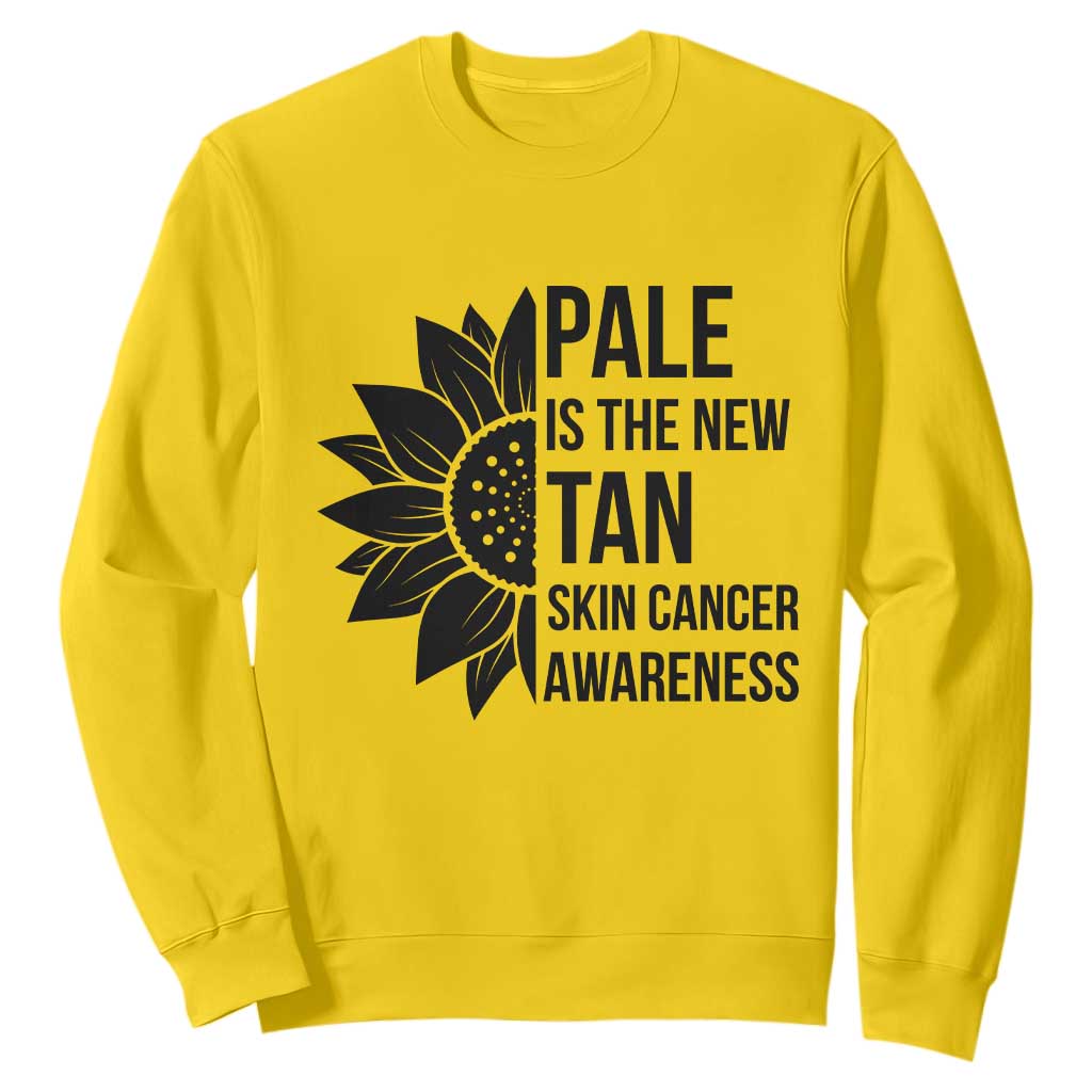 Skin Cancer Survivor Warrior Sweatshirt Pale Is The New Tan TS12 Daisy Print Your Wear