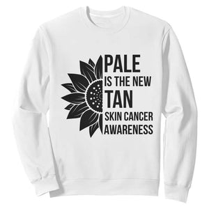 Skin Cancer Survivor Warrior Sweatshirt Pale Is The New Tan TS12 White Print Your Wear