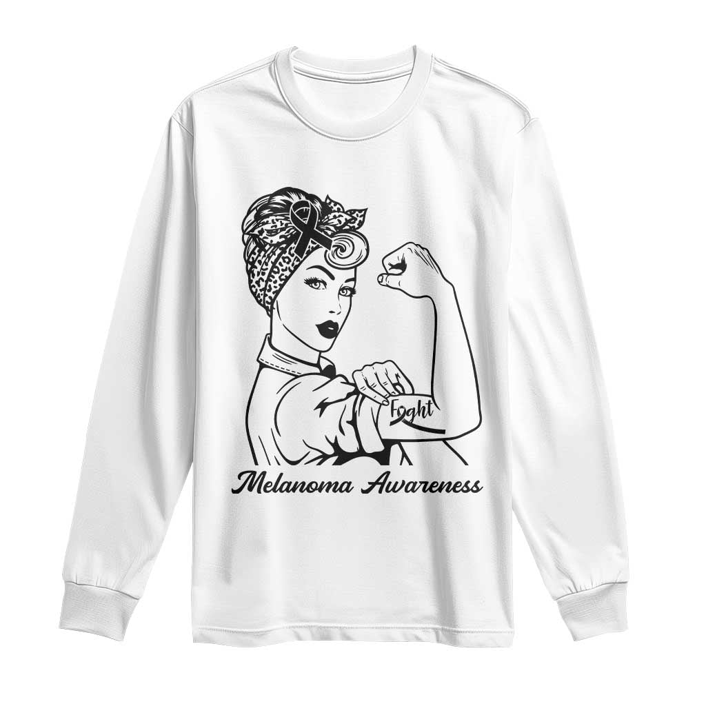 Melanoma Awareness Strong Woman Long Sleeve Shirt Feminist Warrior TS12 White Print Your Wear