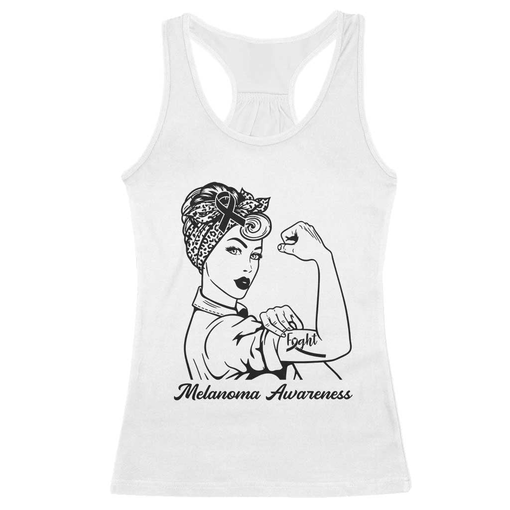 Melanoma Awareness Strong Woman Racerback Tank Top Feminist Warrior TS12 White Print Your Wear