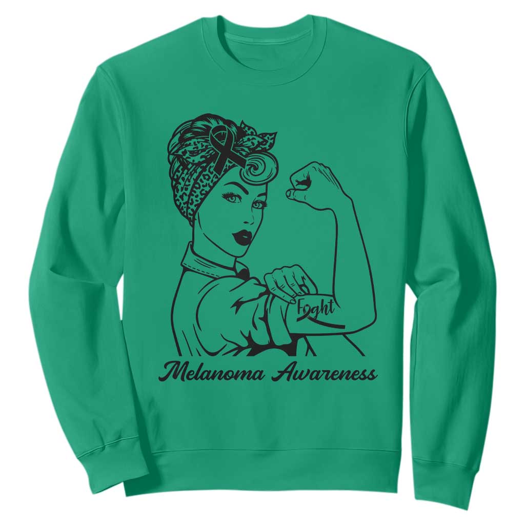 Melanoma Awareness Strong Woman Sweatshirt Feminist Warrior TS12 Irish Green Print Your Wear
