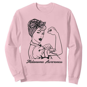 Melanoma Awareness Strong Woman Sweatshirt Feminist Warrior TS12 Light Pink Print Your Wear