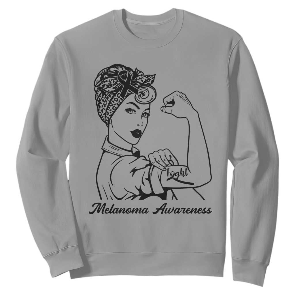 Melanoma Awareness Strong Woman Sweatshirt Feminist Warrior TS12 Sport Gray Print Your Wear