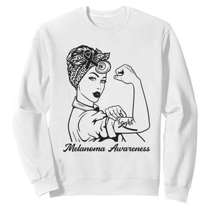 Melanoma Awareness Strong Woman Sweatshirt Feminist Warrior TS12 White Print Your Wear