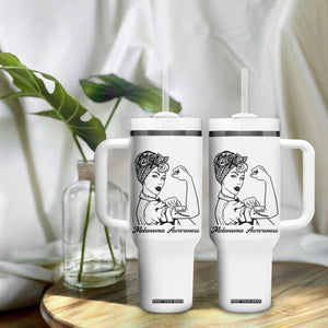 Melanoma Awareness Strong Woman Tumbler With Handle Feminist Warrior TS12 Print Your Wear
