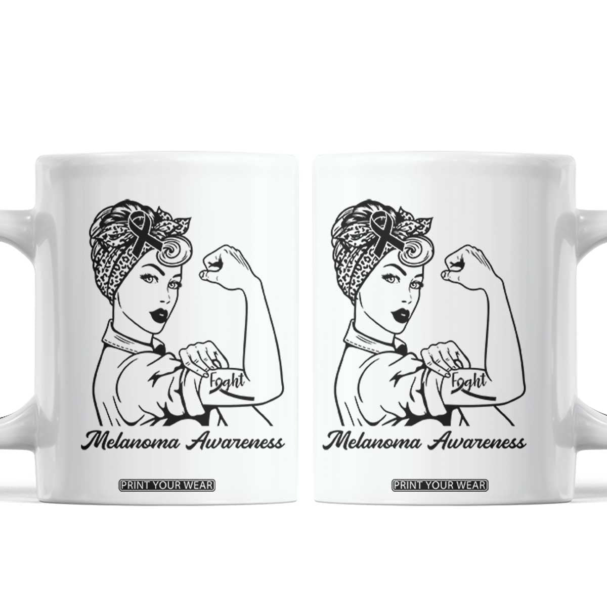 Melanoma Awareness Strong Woman Coffee Mug Feminist Warrior TS12 White Print Your Wear