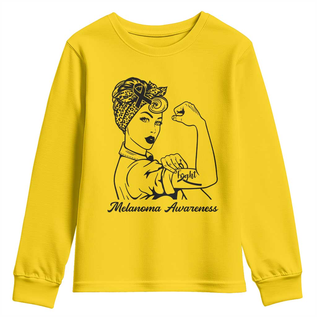 Melanoma Awareness Strong Woman Youth Sweatshirt Feminist Warrior TS12 Daisy Print Your Wear