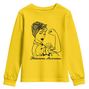 Melanoma Awareness Strong Woman Youth Sweatshirt Feminist Warrior TS12 Daisy Print Your Wear