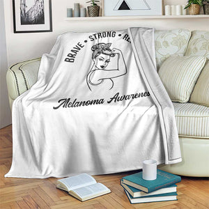 Melanoma Awareness Strong Woman Throw Blanket Brave Strong Resilient Warrior TS12 Print Your Wear