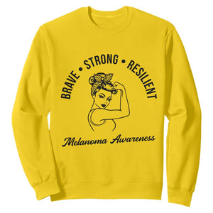 Melanoma Awareness Strong Woman Sweatshirt Brave Strong Resilient Warrior TS12 Daisy Print Your Wear