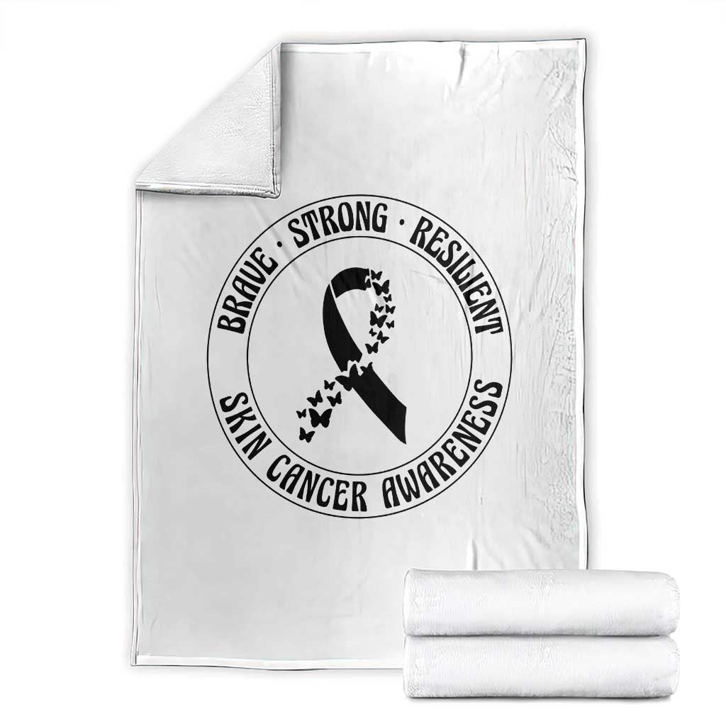 Melanoma Awareness Throw Blanket Brave Strong Resilient Warrior TS12 White Print Your Wear