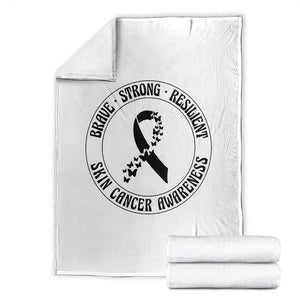 Melanoma Awareness Throw Blanket Brave Strong Resilient Warrior TS12 White Print Your Wear