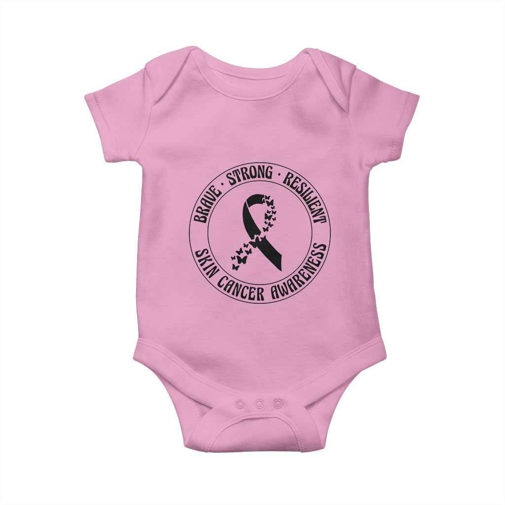 Melanoma Awareness Baby Onesie Brave Strong Resilient Warrior TS12 Light Pink Print Your Wear