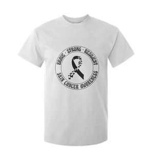 Melanoma Awareness T Shirt For Kid Brave Strong Resilient Warrior TS12 White Print Your Wear