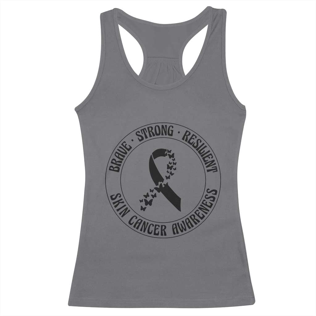 Melanoma Awareness Racerback Tank Top Brave Strong Resilient Warrior TS12 Charcoal Print Your Wear
