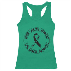 Melanoma Awareness Racerback Tank Top Brave Strong Resilient Warrior TS12 Irish Green Print Your Wear