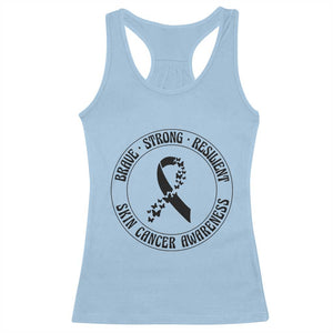 Melanoma Awareness Racerback Tank Top Brave Strong Resilient Warrior TS12 Light Blue Print Your Wear