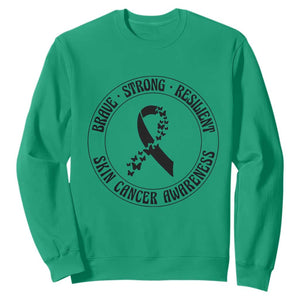 Melanoma Awareness Sweatshirt Brave Strong Resilient Warrior TS12 Irish Green Print Your Wear